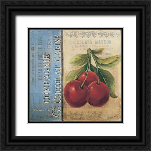 Cherries Black Ornate Wood Framed Art Print with Double Matting by Poloson, Kimberly