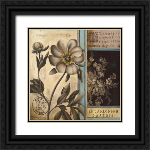 Belle Fleur II Black Ornate Wood Framed Art Print with Double Matting by Poloson, Kimberly