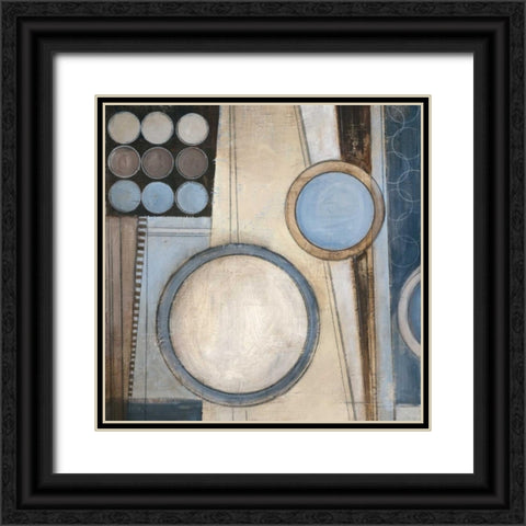 Blue Notes Square I Black Ornate Wood Framed Art Print with Double Matting by Poloson, Kimberly