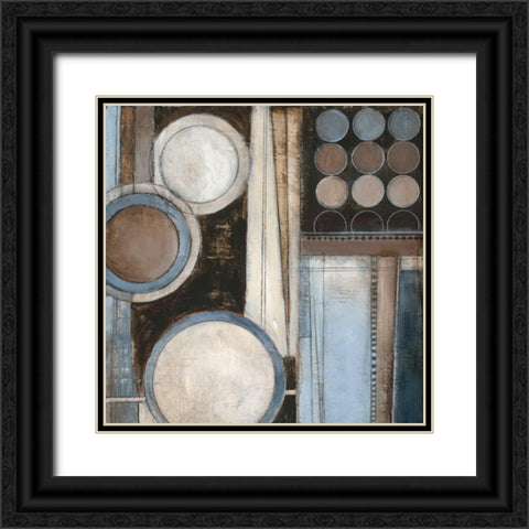 Blue Notes Square II Black Ornate Wood Framed Art Print with Double Matting by Poloson, Kimberly