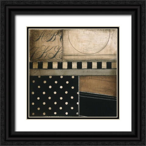 Fancy Square I Black Ornate Wood Framed Art Print with Double Matting by Poloson, Kimberly