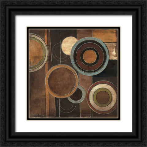 Abstract Circles II Black Ornate Wood Framed Art Print with Double Matting by Poloson, Kimberly
