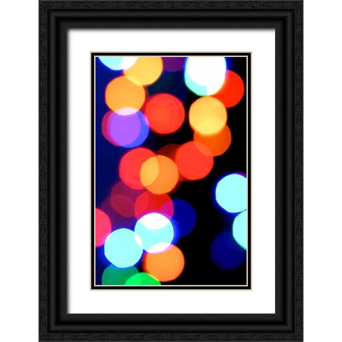 Bokeh Colors V Black Ornate Wood Framed Art Print with Double Matting by Burkhart, Monika