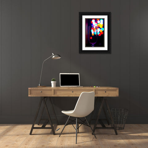 Wine Glass Bokeh Black Ornate Wood Framed Art Print with Double Matting by Burkhart, Monika