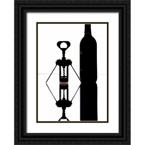 Wine Reflections I Black Ornate Wood Framed Art Print with Double Matting by Burkhart, Monika