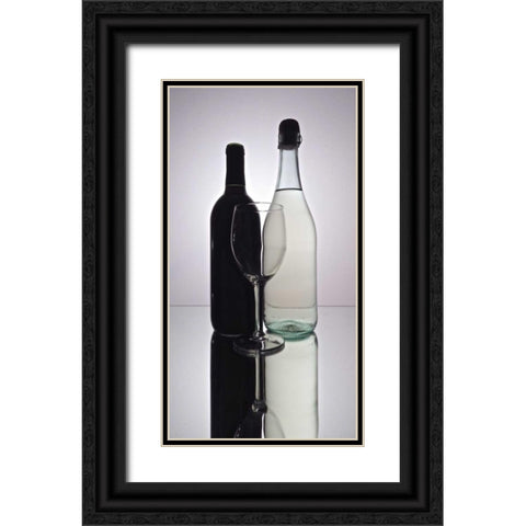 Wine Reflections II Black Ornate Wood Framed Art Print with Double Matting by Burkhart, Monika