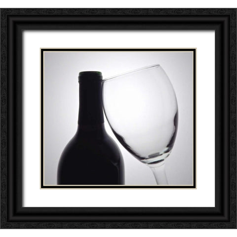 Wine Curves I Black Ornate Wood Framed Art Print with Double Matting by Burkhart, Monika
