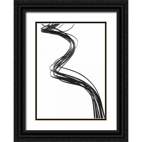 Swirls II Black Ornate Wood Framed Art Print with Double Matting by Burkhart, Monika