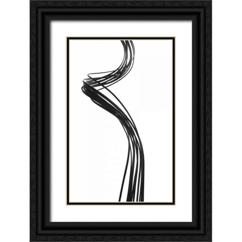 Swirls IV Black Ornate Wood Framed Art Print with Double Matting by Burkhart, Monika