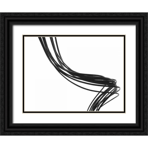 Swirls VI Black Ornate Wood Framed Art Print with Double Matting by Burkhart, Monika