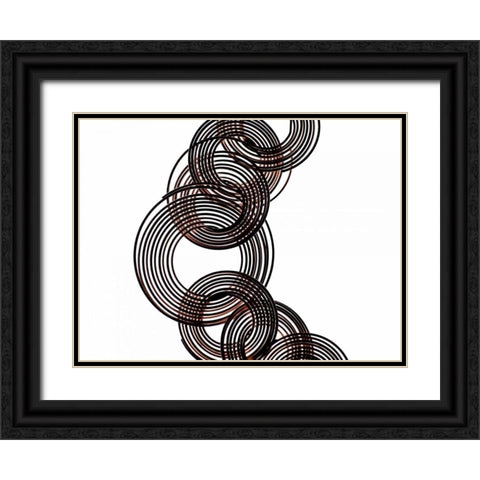 Intertwined V Black Ornate Wood Framed Art Print with Double Matting by Burkhart, Monika