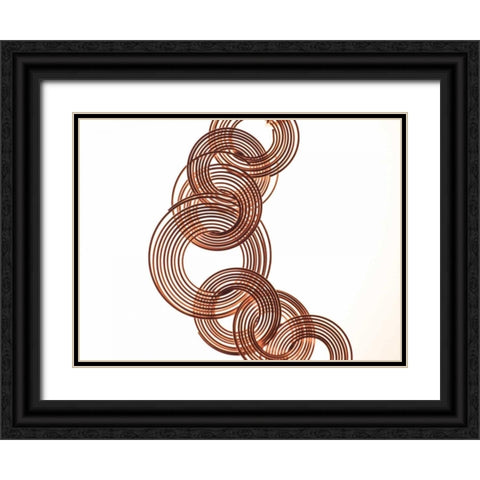 Intertwined Gold V Black Ornate Wood Framed Art Print with Double Matting by Burkhart, Monika