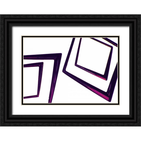 Geometric I Black Ornate Wood Framed Art Print with Double Matting by Burkhart, Monika