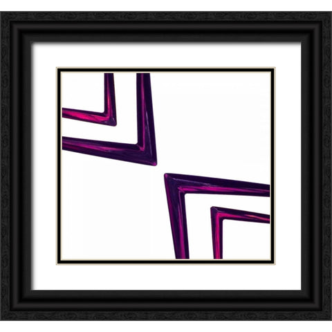 Geometric IV Black Ornate Wood Framed Art Print with Double Matting by Burkhart, Monika