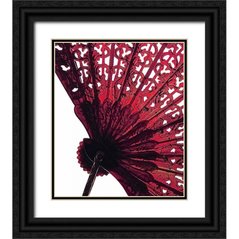 Vintage Fan I Black Ornate Wood Framed Art Print with Double Matting by Burkhart, Monika