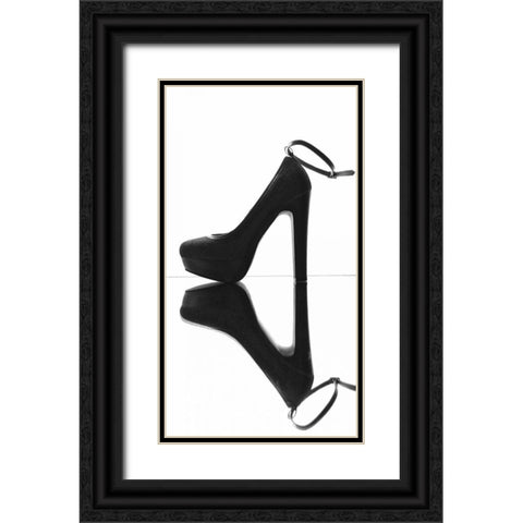 High Heels Reflection I Black Ornate Wood Framed Art Print with Double Matting by Burkhart, Monika