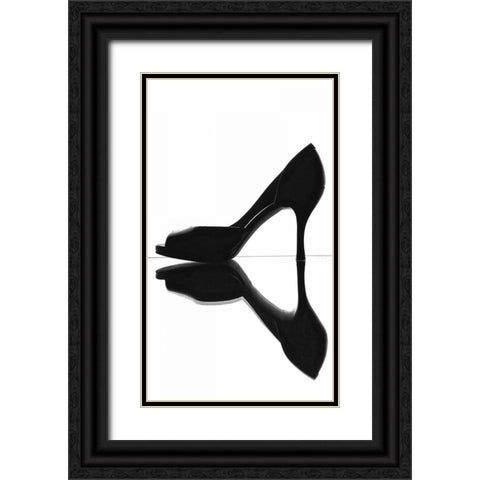 High Heels Reflection II Black Ornate Wood Framed Art Print with Double Matting by Burkhart, Monika