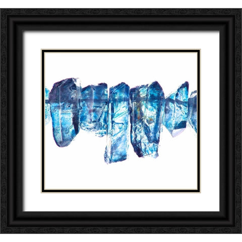 Blue II Black Ornate Wood Framed Art Print with Double Matting by Burkhart, Monika