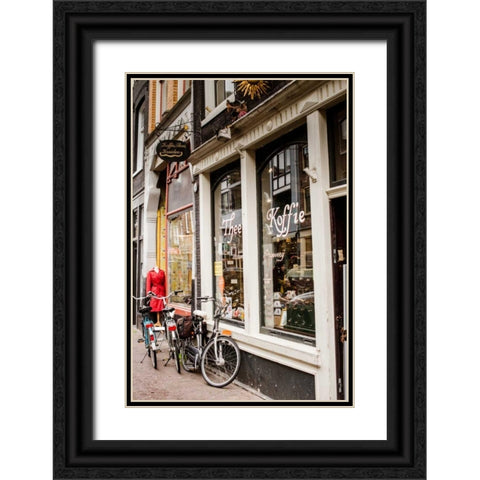 Amsterdam Storefront Black Ornate Wood Framed Art Print with Double Matting by Berzel, Erin