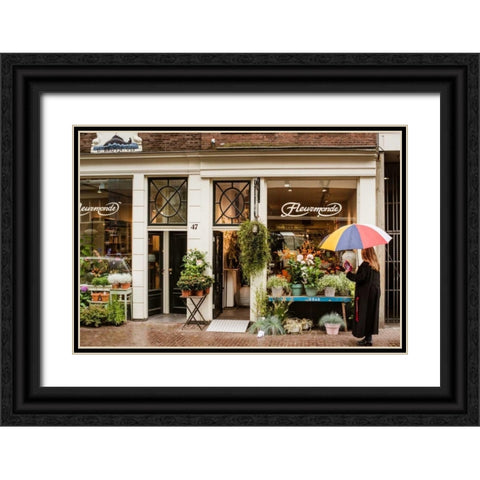 Amsterdams Fleurmonde Black Ornate Wood Framed Art Print with Double Matting by Berzel, Erin