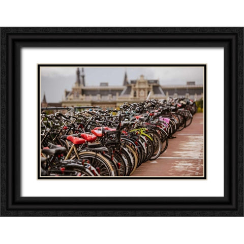 Amsterdams Fietsflat V Black Ornate Wood Framed Art Print with Double Matting by Berzel, Erin