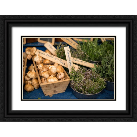 Farmers Market II Black Ornate Wood Framed Art Print with Double Matting by Berzel, Erin