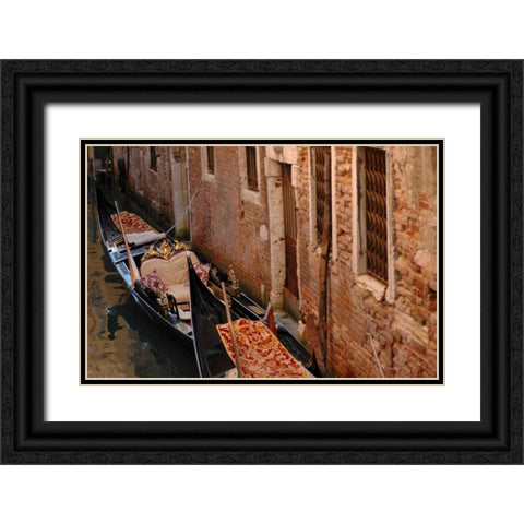 Venitian Alley Black Ornate Wood Framed Art Print with Double Matting by Berzel, Erin