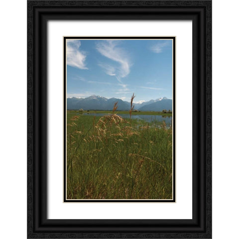 Mission Mountain Range Black Ornate Wood Framed Art Print with Double Matting by Berzel, Erin