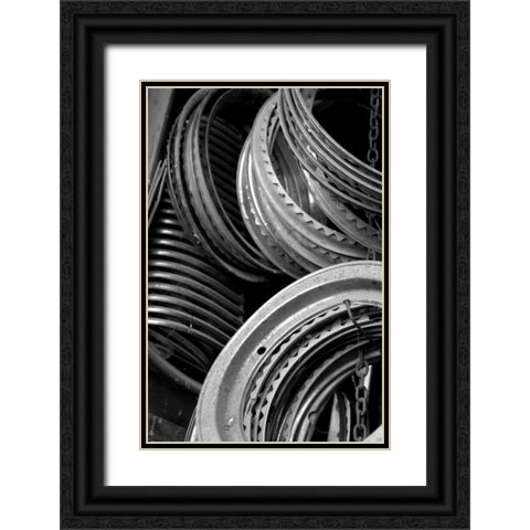 Antique Car Parts Black Ornate Wood Framed Art Print with Double Matting by Berzel, Erin