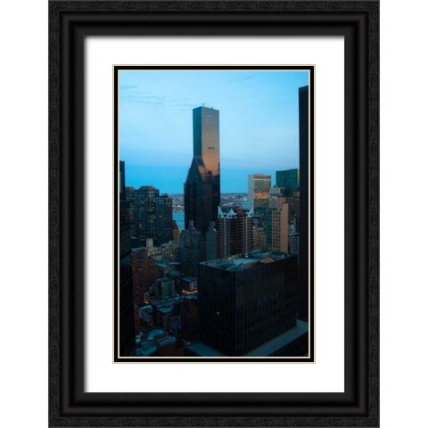 Trump World Tower II Black Ornate Wood Framed Art Print with Double Matting by Berzel, Erin