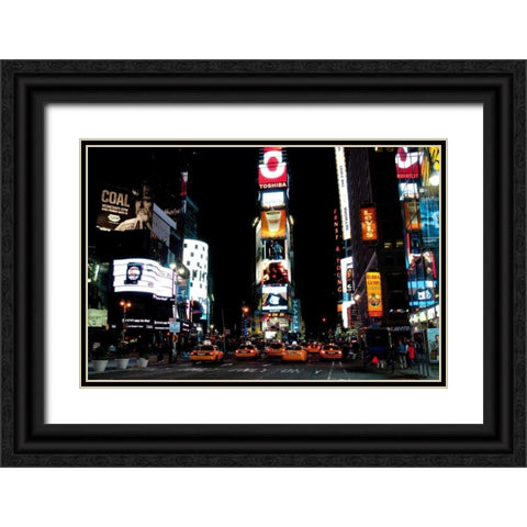 Times Square III Black Ornate Wood Framed Art Print with Double Matting by Berzel, Erin