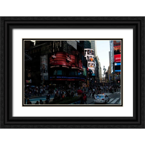 Times Square IV Black Ornate Wood Framed Art Print with Double Matting by Berzel, Erin