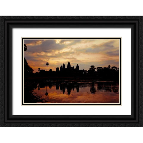 Angkor Wat Sunrise I Black Ornate Wood Framed Art Print with Double Matting by Berzel, Erin