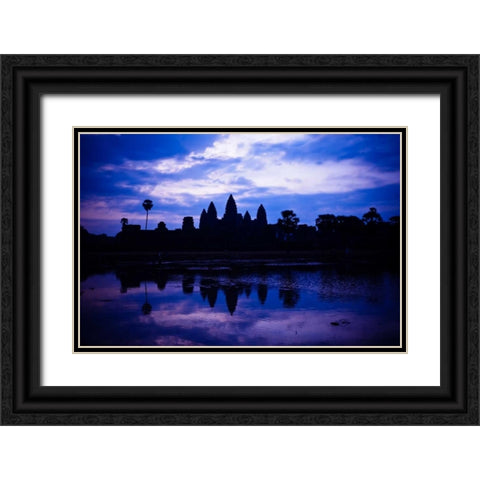 Angkor Wat Sunrise III Black Ornate Wood Framed Art Print with Double Matting by Berzel, Erin