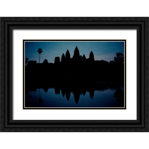 Angkor Wat Sunrise IV Black Ornate Wood Framed Art Print with Double Matting by Berzel, Erin