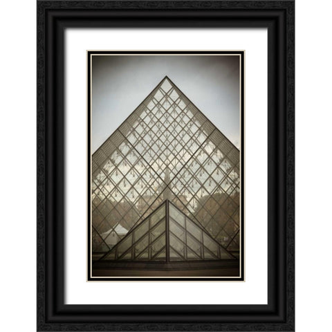 Louvre Pyramid I Black Ornate Wood Framed Art Print with Double Matting by Berzel, Erin