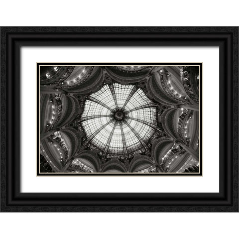 Galeries Lafayette IV BW Black Ornate Wood Framed Art Print with Double Matting by Berzel, Erin