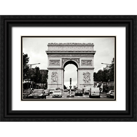 Ave Champs Elysees II Black Ornate Wood Framed Art Print with Double Matting by Berzel, Erin