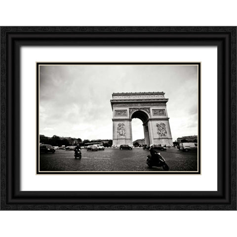 Arc de Triomphe II Black Ornate Wood Framed Art Print with Double Matting by Berzel, Erin