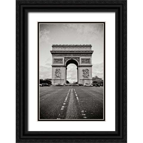 Ave Champs Elysees IV Black Ornate Wood Framed Art Print with Double Matting by Berzel, Erin