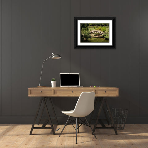 Moon Bridge I Black Ornate Wood Framed Art Print with Double Matting by Berzel, Erin