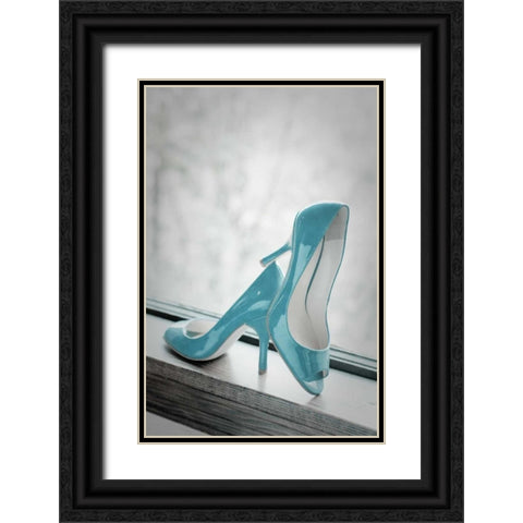 Blue Heels Black Ornate Wood Framed Art Print with Double Matting by Berzel, Erin