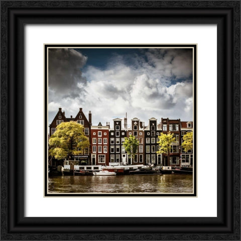 Amsterdam Canal II Black Ornate Wood Framed Art Print with Double Matting by Berzel, Erin