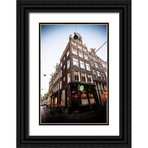 Zeedijk Centrum Black Ornate Wood Framed Art Print with Double Matting by Berzel, Erin