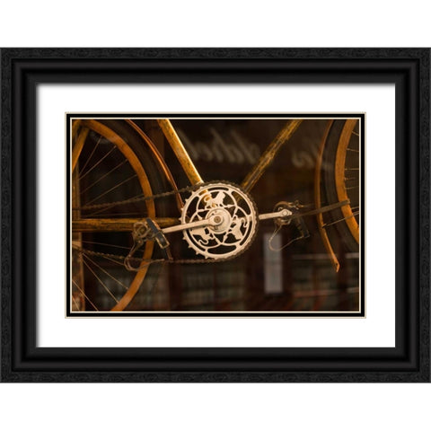 Vintage Bicycle Black Ornate Wood Framed Art Print with Double Matting by Berzel, Erin