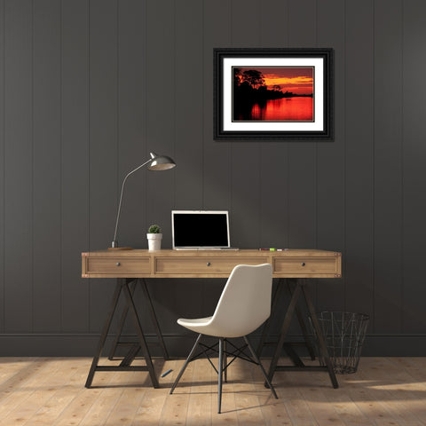 Angkor Sunset I Black Ornate Wood Framed Art Print with Double Matting by Berzel, Erin