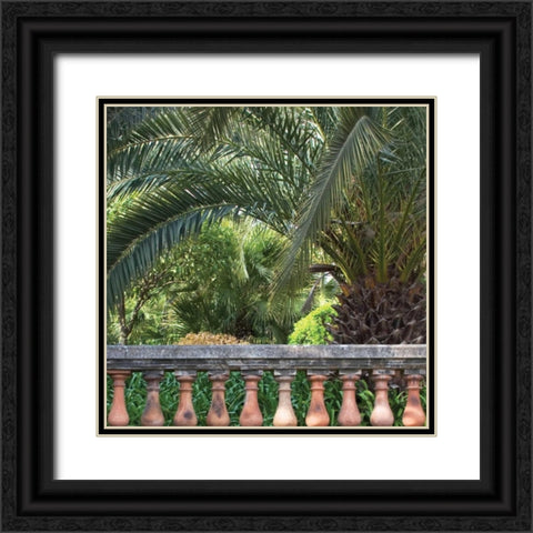 Palace Garden Palms I Black Ornate Wood Framed Art Print with Double Matting by Crane, Rita