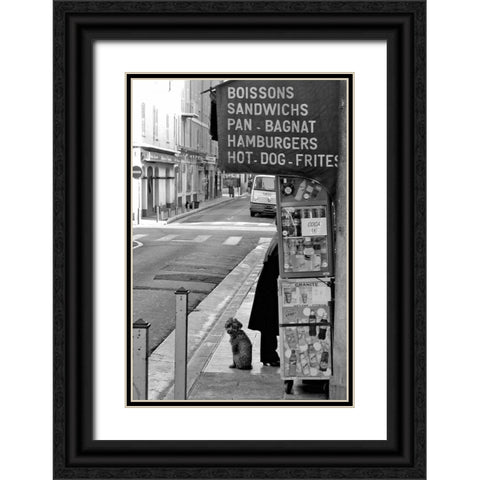 Little Dog I Black Ornate Wood Framed Art Print with Double Matting by Crane, Rita