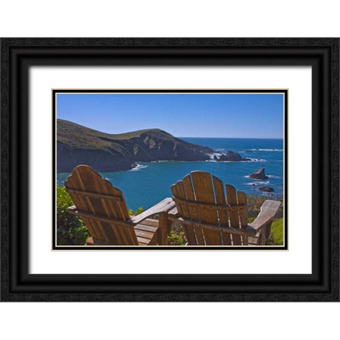 Sunny Seascape I Black Ornate Wood Framed Art Print with Double Matting by Crane, Rita