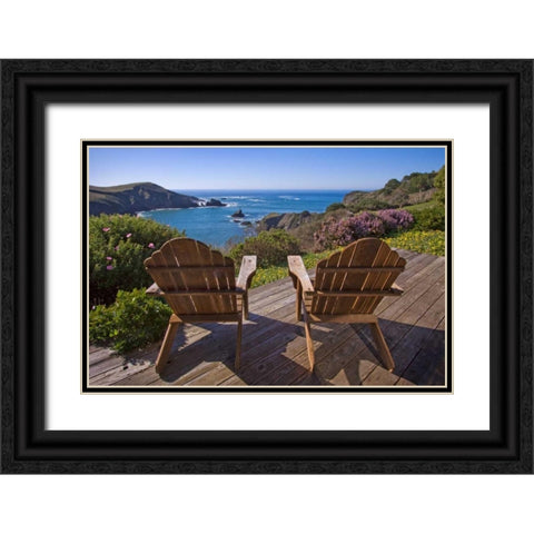 Sunny Seascape II Black Ornate Wood Framed Art Print with Double Matting by Crane, Rita